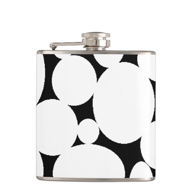 WHITE CIRCLES HIP FLASK (Front)
