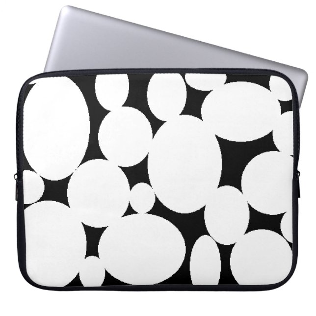 WHITE CIRCLES LAPTOP SLEEVE (Front)
