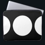 White Circles on Black Computer Sleeve<br><div class="desc">This bold geometric pattern features a white dot in the centre and two white half circles on the edges of a black background. If you'd like to add a monogram or image to the design, click the "Customise it!" button. Digitally created image. Copyright © 2012 Claire E. Skinner. All rights...</div>