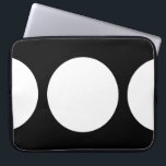 White Circles on Black Computer Sleeve<br><div class="desc">This bold geometric pattern features a white dot in the centre and two white half circles on the edges of a black background. If you'd like to add a monogram or image to the design, click the "Customise it!" button. Digitally created image. Copyright © 2012 Claire E. Skinner. All rights...</div>