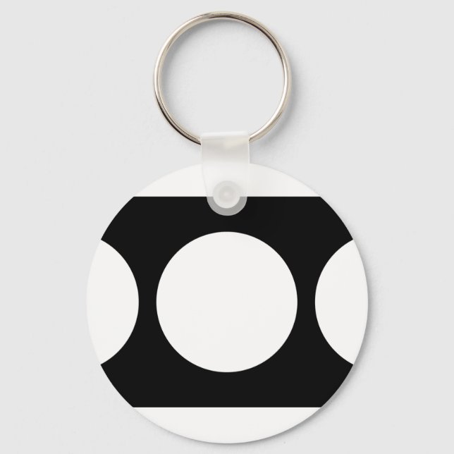 White Circles on Black Key Ring (Front)