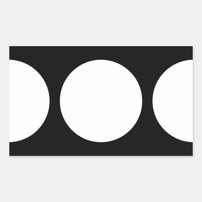White Circles on Black Rectangular Sticker (Front)