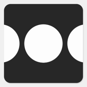 White Circles on Black Square Sticker