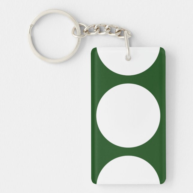 White Circles on Green Key Ring (Front)