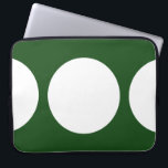 White Circles on Green Laptop Sleeve<br><div class="desc">This bold geometric pattern features a white circle in the centre and two white half circles on the edges of a green background. If you'd like to add a monogram or image to the design, click the "Customise it!" button. Digitally created image. Copyright © 2011 Claire E. Skinner. All rights...</div>