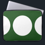 White Circles on Green Laptop Sleeve<br><div class="desc">This bold geometric pattern features a white circle in the centre and two white half circles on the edges of a green background. If you'd like to add a monogram or image to the design, click the "Customise it!" button. Digitally created image. Copyright © 2011 Claire E. Skinner. All rights...</div>