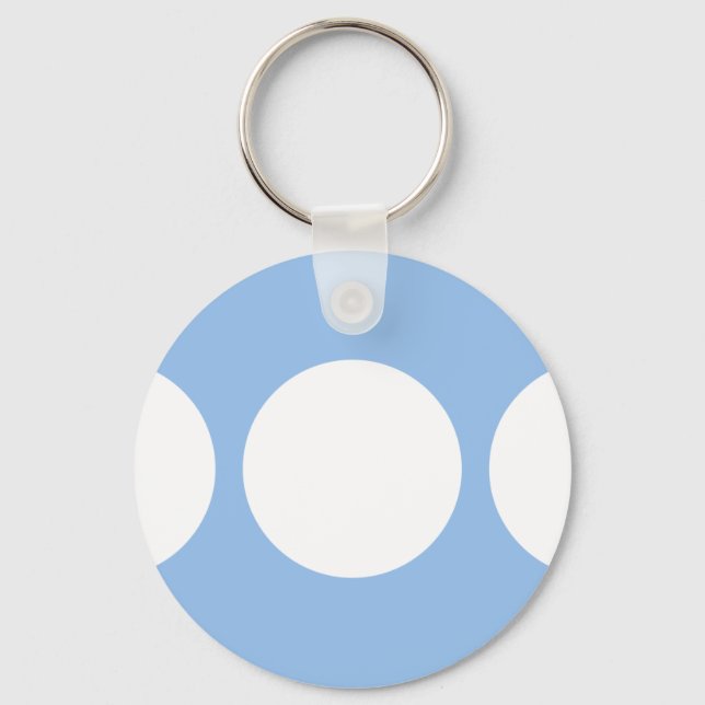 White Circles on Light Blue Key Ring (Front)