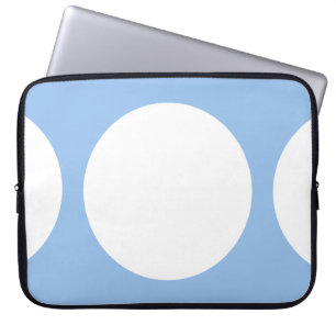 White Circles on Light Blue Laptop Sleeve