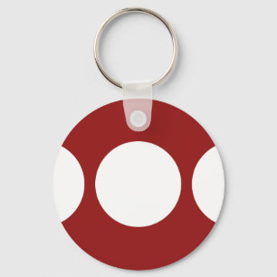 White Circles on Red Key Ring