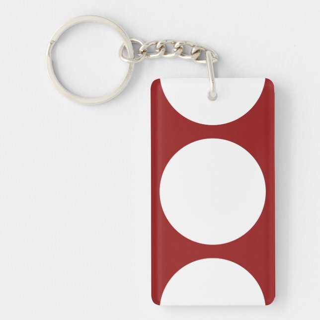 White Circles on Red Key Ring (Front)