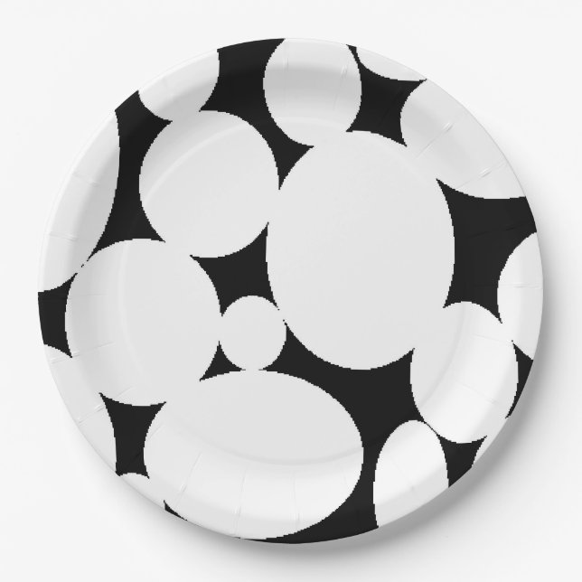 WHITE CIRCLES PAPER PLATE (Front)