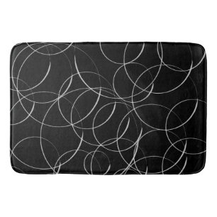 White circles pattern bath mat