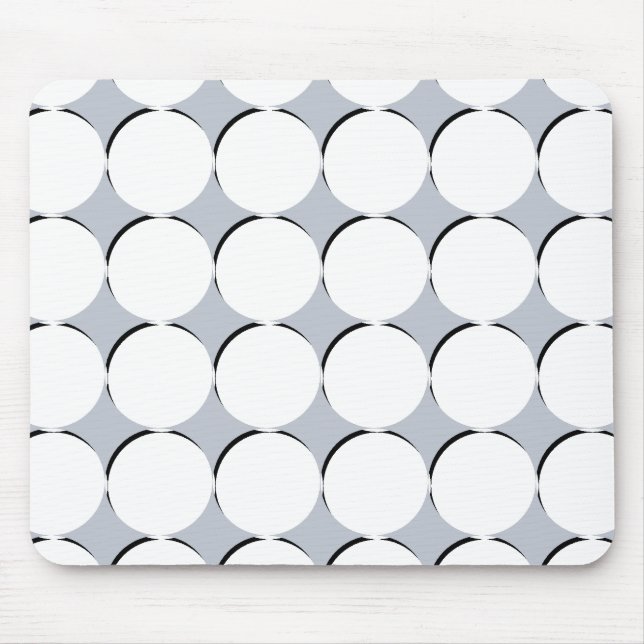 White Circles Pattern Mouse Pad (Front)