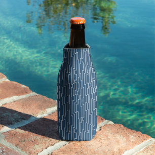White Circuit Lines  Bottle Cooler