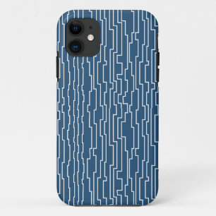 White Circuit Lines  iPhone 11 Case