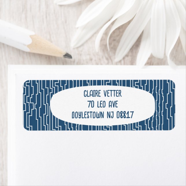 White Circuit Lines  Return Address Label (Insitu)