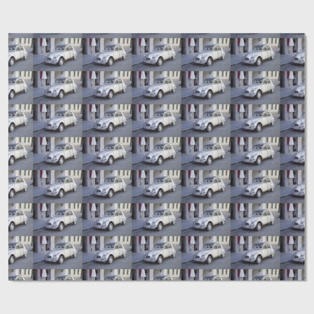 White Citroën 2 CV Wrapping Paper (Flat)