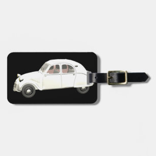White Citroen 2CV Luggage Tag