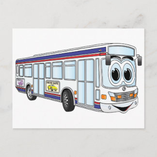 White City Bus Cartoon Postcard