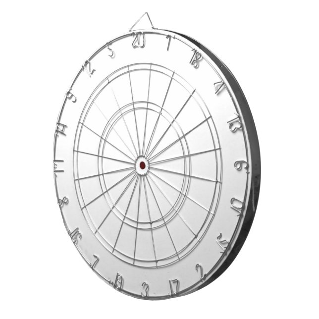 White Classic Plain And Simple Solid Colour Dartboard (Front Right)