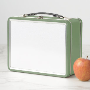 White Classic Plain And Simple Solid Colour Metal Lunch Box