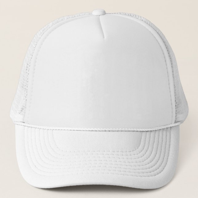 White Classic Plain And Simple Solid Colour Trucker Hat (Front)