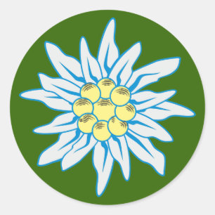 white classic round sticker