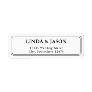 White Classic Script Wedding Return Address Label