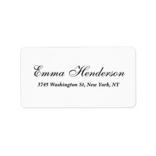 White Classical Professional Elegant Script Text Label