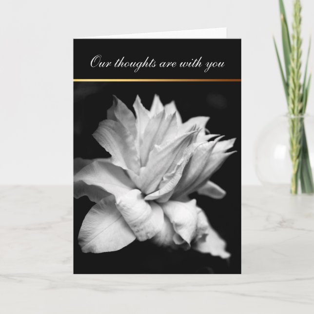 White Clematis 1 Condolences Sympathy card (Front)