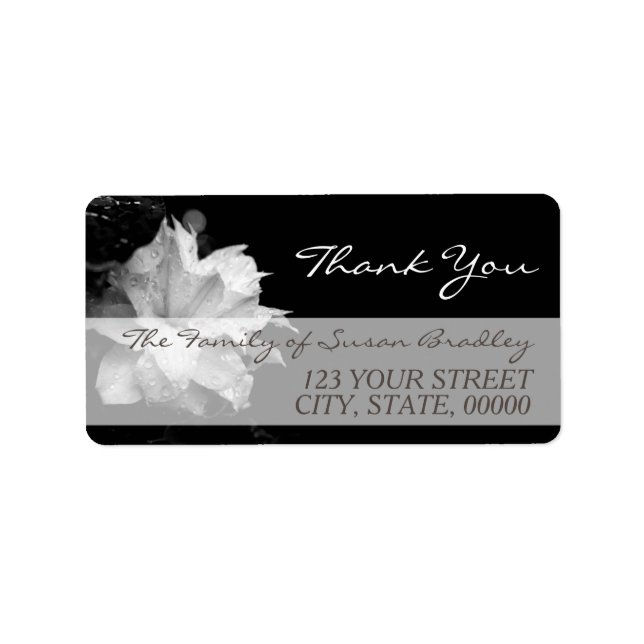 White Clematis Family Thank You Label 2 (Front)