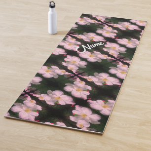 White Clematis Flowers Abstract Personalised Yoga Mat