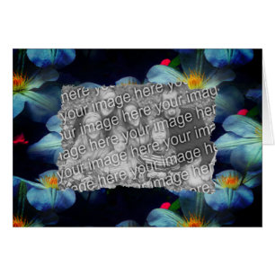 White Clematis Flowers Photo Frame Card