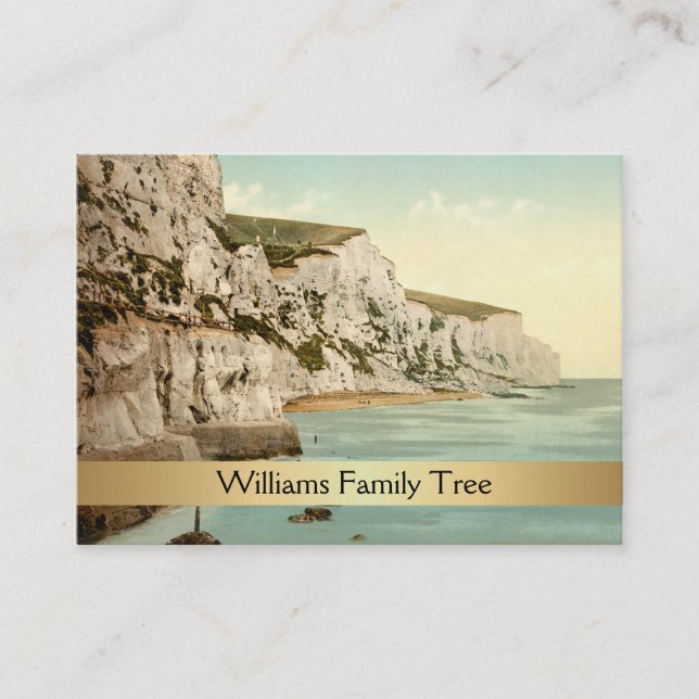 White Cliffs of Dover, England Family Tree Business Card (Front)