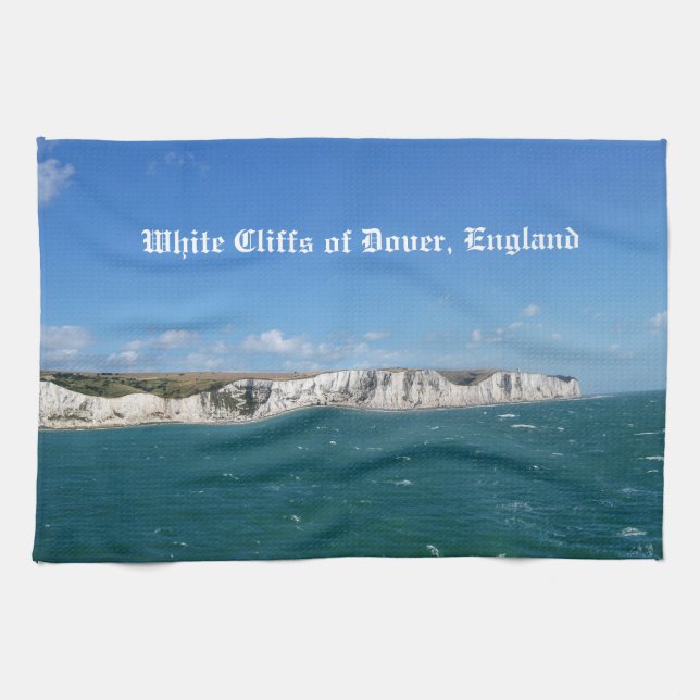 White Cliffs of Dover, England Tea Towel (Horizontal)