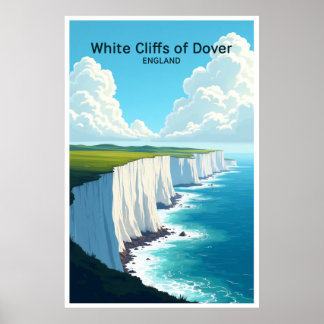 White Cliffs of Dover England Travel Poster