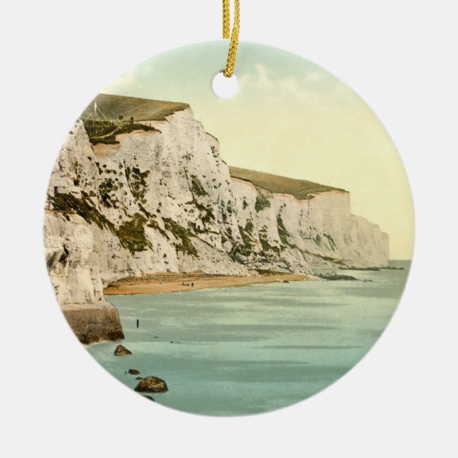 White Cliffs of Dover, Kent, England Ceramic Tree Decoration (Front)