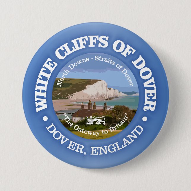 White Cliffs of Dover (rd) 7.5 Cm Round Badge (Front)
