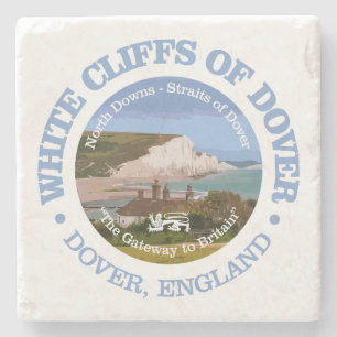 White Cliffs of Dover (rd) Stone Coaster