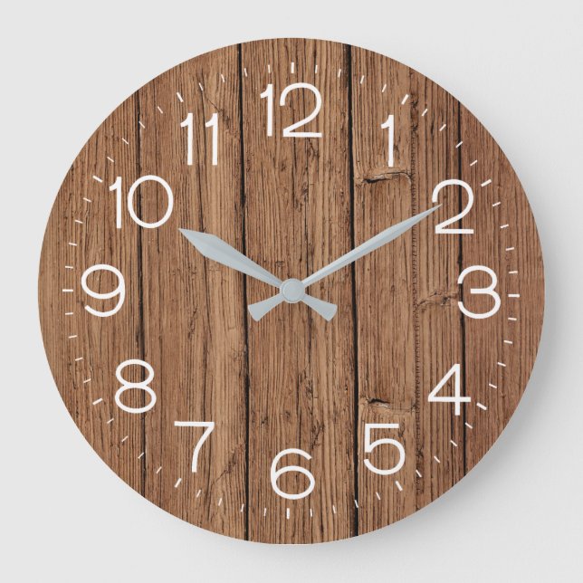 White Clock Dial on Oak Wood (Front)