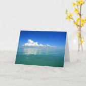 White cloud over a placid ocean card (Yellow Flower)