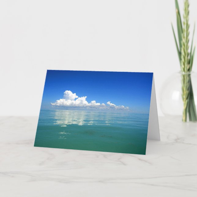 White cloud over a placid ocean card (Front)