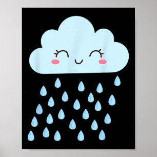 White Cloud Rain Drop Costume Christmas Halloween Poster