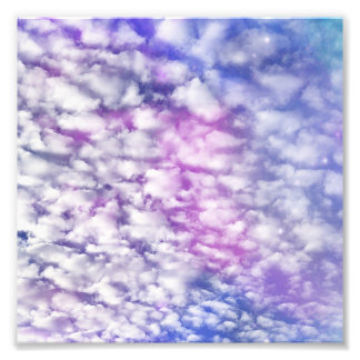 White Cloud with Blue Sky Space Photo Print