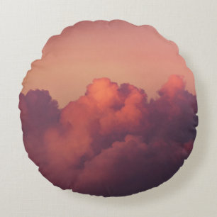 WHITE CLOUDS AND BLUE SKY ROUND CUSHION
