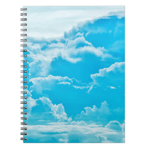 white clouds and bright blue sky background, pano notebook