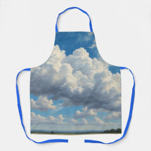 White Clouds and Clear Blue Sky Apron