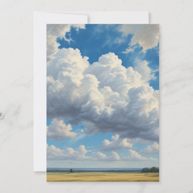 White Clouds and Clear Blue Sky Holiday Card (Front)