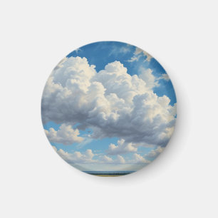White Clouds and Clear Blue Sky Magnet