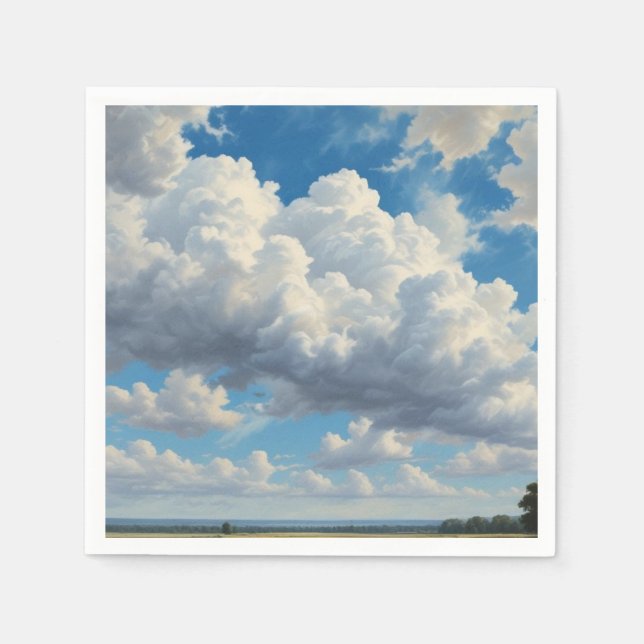 White Clouds and Clear Blue Sky Napkin (Front)